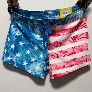 Star and Stripe Women's Swim Coverup Shorts